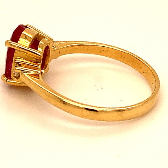 Longido Ruby 2.60ct Diamonds 18K Solid Gold Ring - Picture 5 of 6